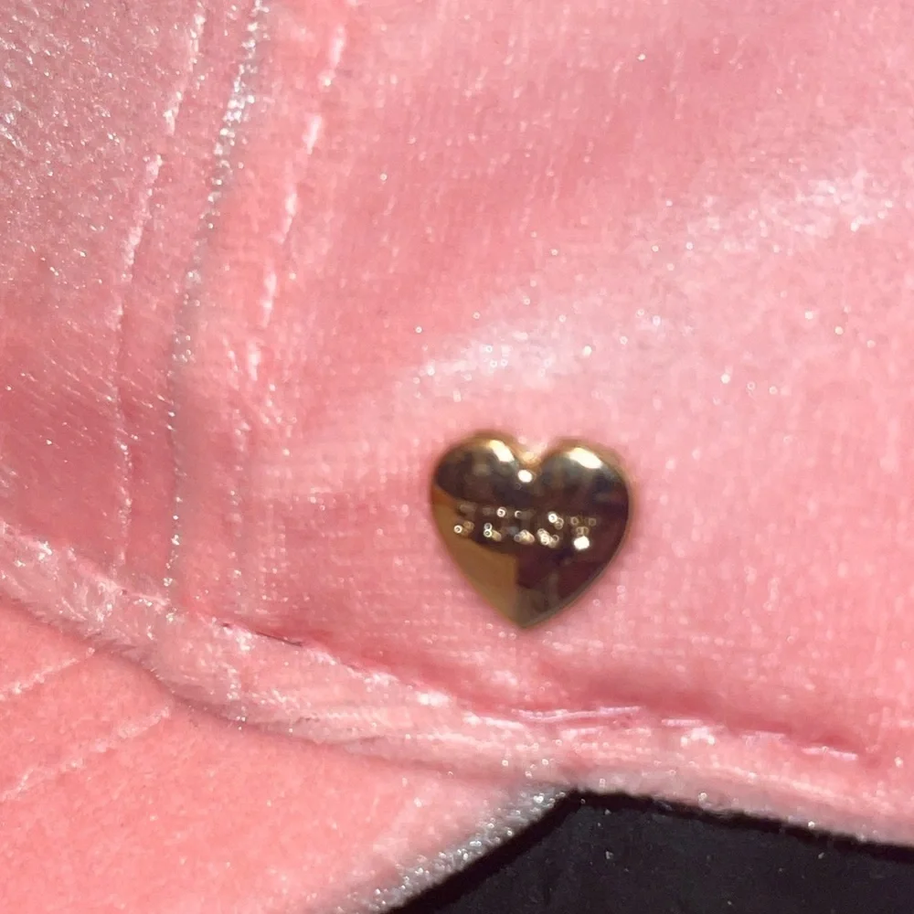 Juicy Couture Vintage Pink Velvet Embroidered Gold Logo 